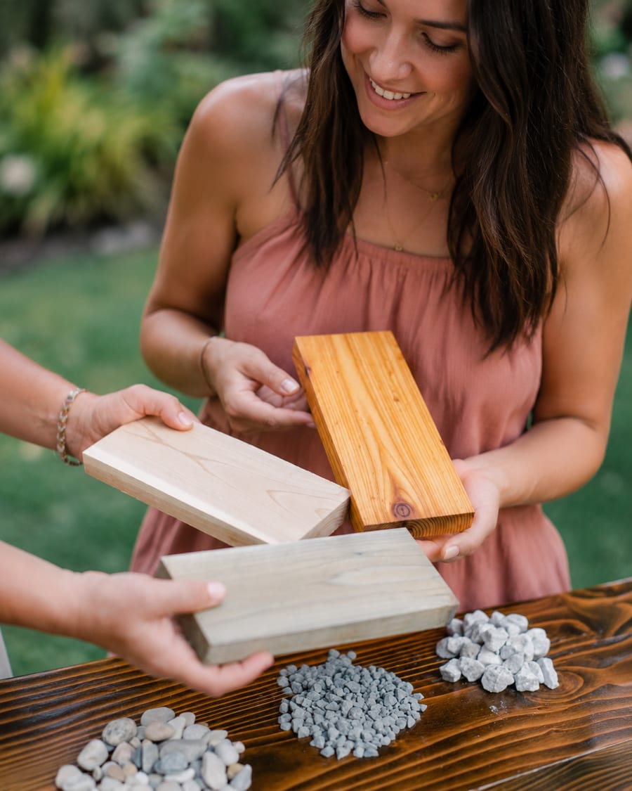 Choosing timber and stone finishes for an edible garden design